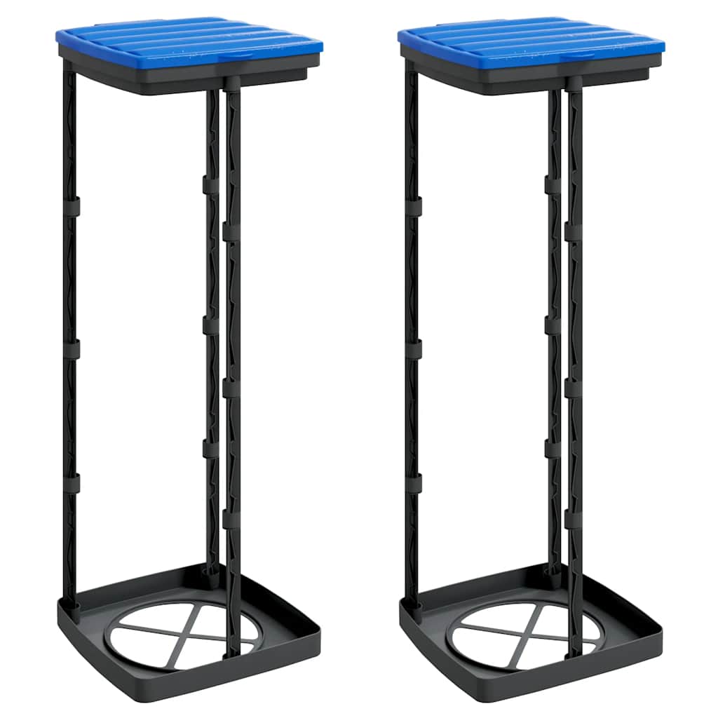 Thoug di garbage Vidaxl 2 pezzi 120 L pp nero e blu