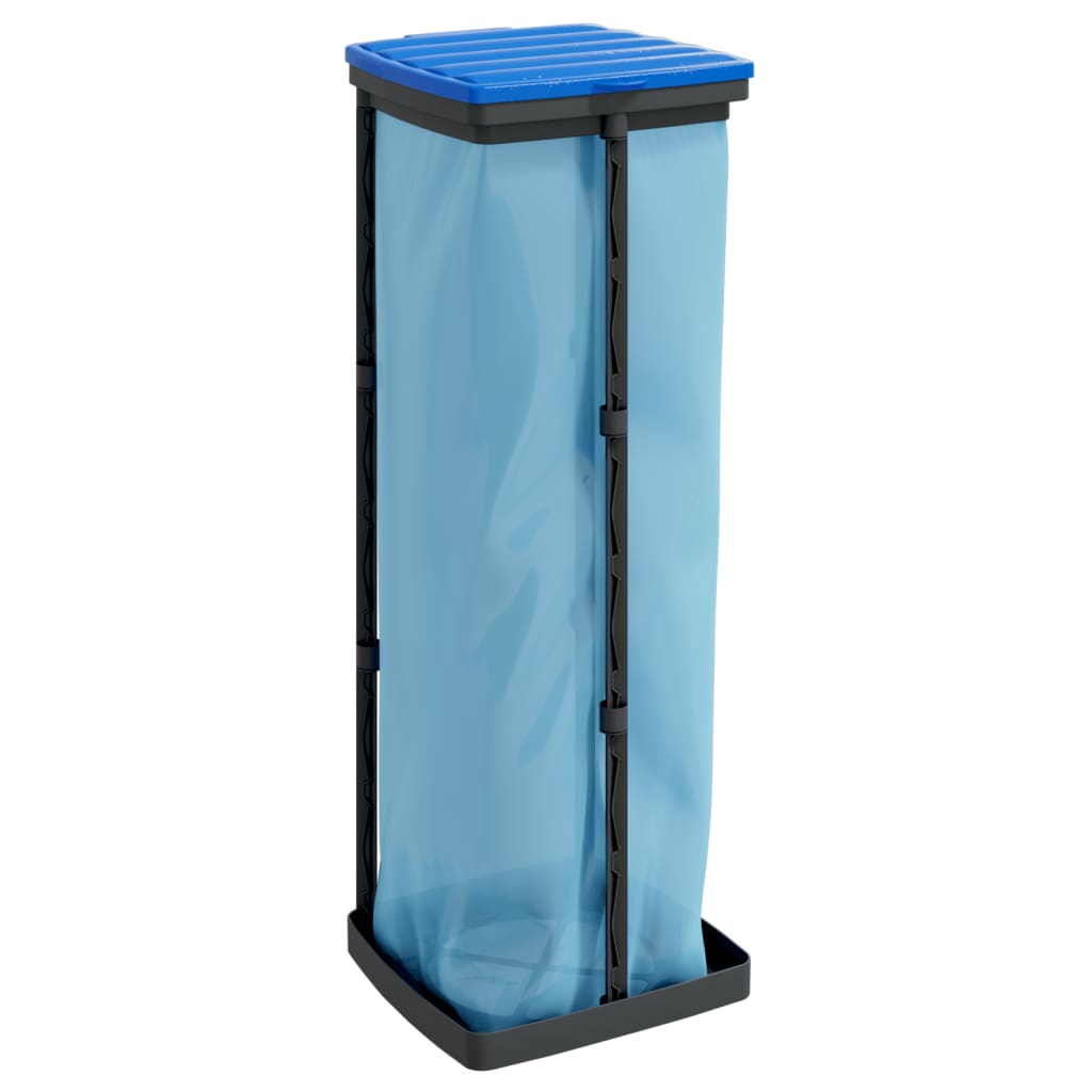 VidaXL Vuilniszakhouders 2 st 120 L PP zwart en blauw