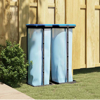 Thoug di garbage Vidaxl 2 pezzi 120 L pp nero e blu