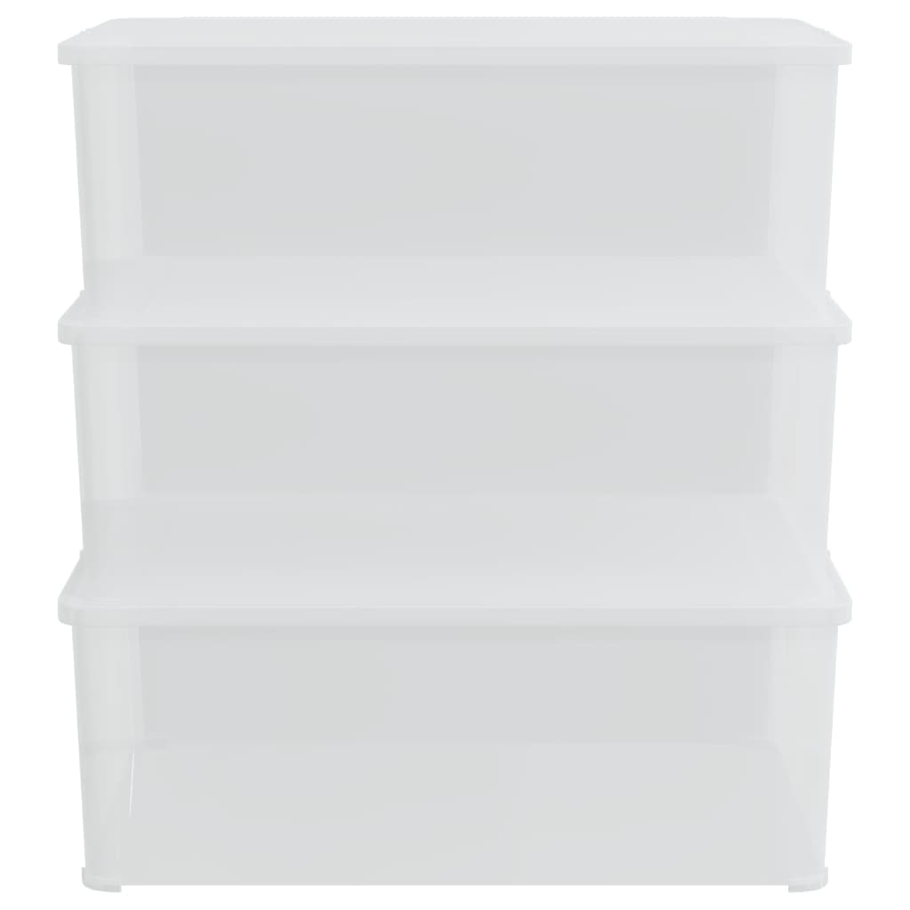 Cajas de almacenamiento de Vidaxl plástico 3 st apilable 10 l