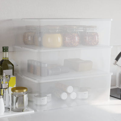 Cajas de almacenamiento de Vidaxl plástico 3 st apilable 25 l
