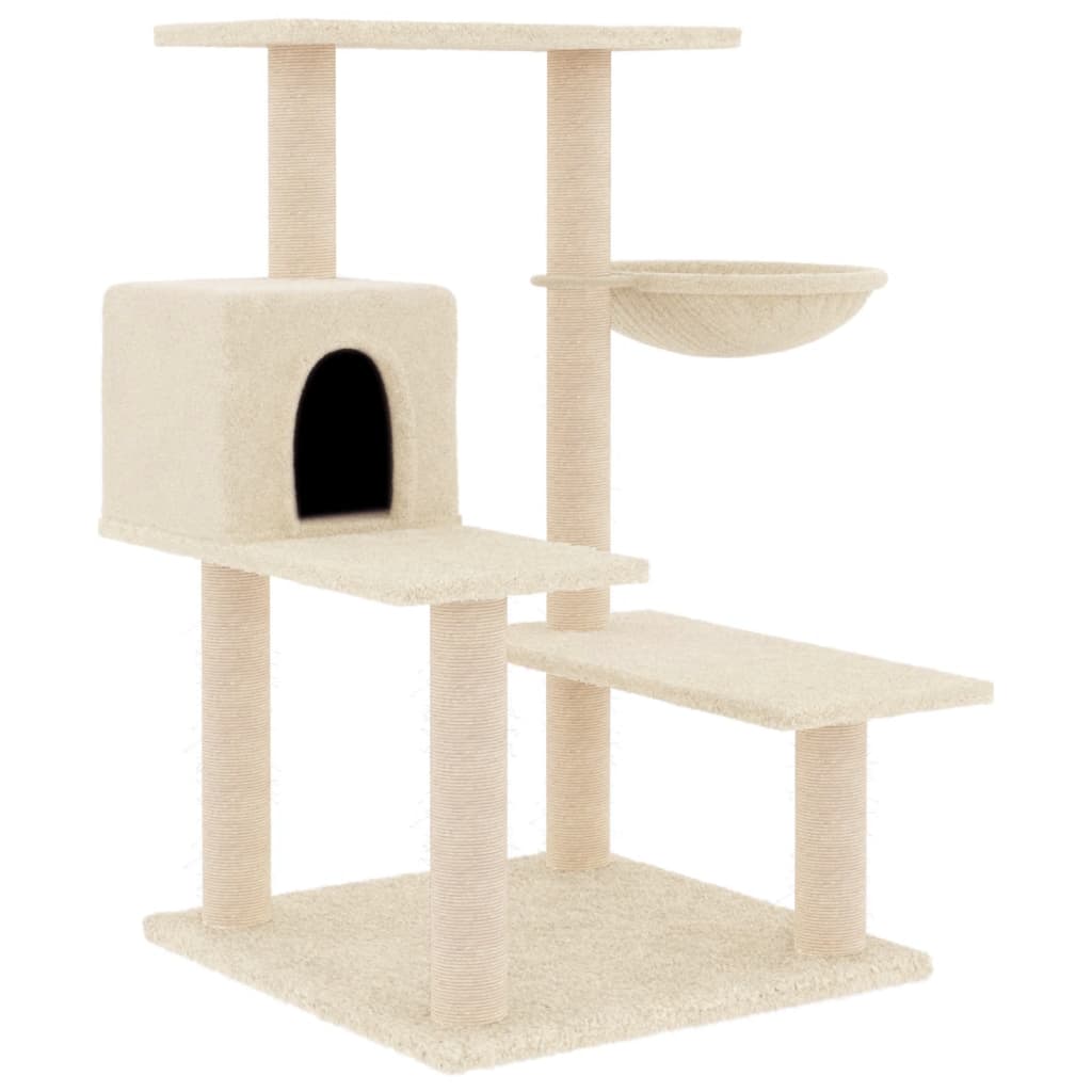 Muebles de gato de Vidaxl con postes de rascado de sisal 82.5 cm de crema -cocinera
