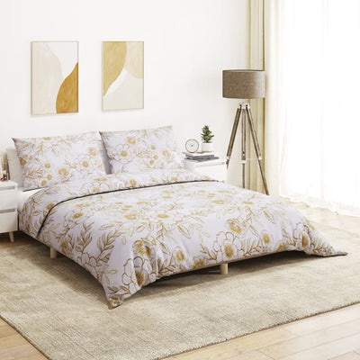 Vidaxl Duvet Crossing Set set 200x200 cm di cotone bianco e marrone
