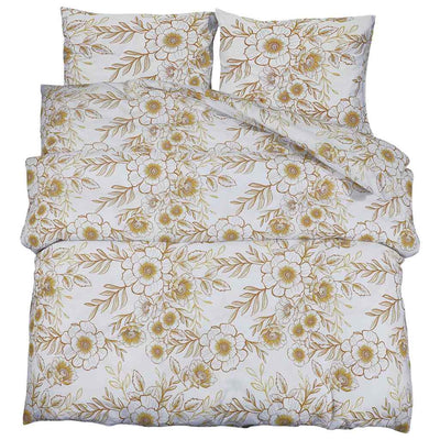 Vidaxl Duvet Sumpay Set 240x220 cm di cotone bianco e marrone