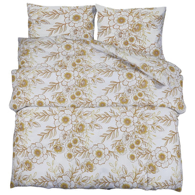 Vidaxl Duvet Sumpay Set 240x220 cm di cotone bianco e marrone