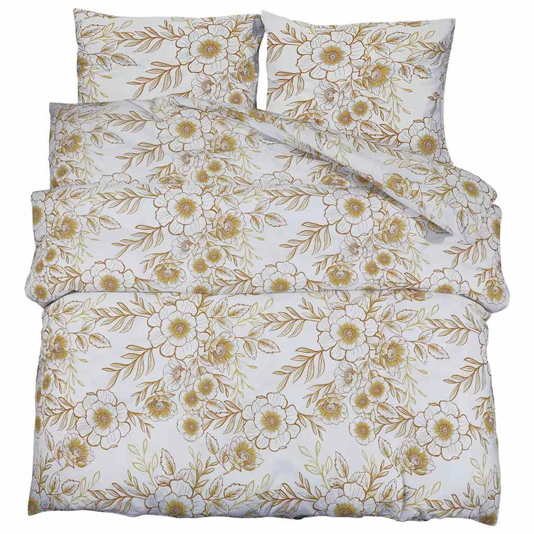Vidaxl Duvet Sumpay Set 135x200 cm di cotone bianco e marrone