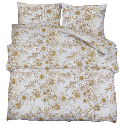 Vidaxl Duvet Sumpay Set 135x200 cm di cotone bianco e marrone