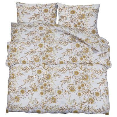 Set di coperture per piumini Vidaxl 155x220 cm di cotone bianco e marrone