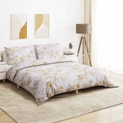 Set di coperture per piumini Vidaxl 155x220 cm di cotone bianco e marrone