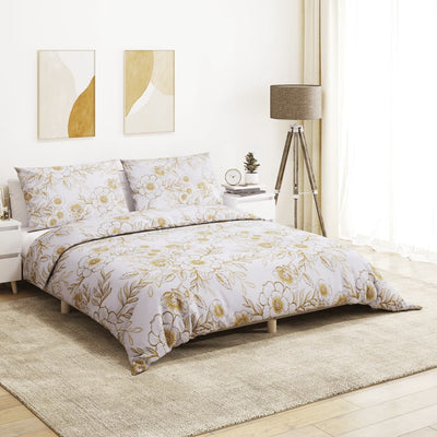 Set di coperture per piumini Vidaxl 155x220 cm di cotone bianco e marrone
