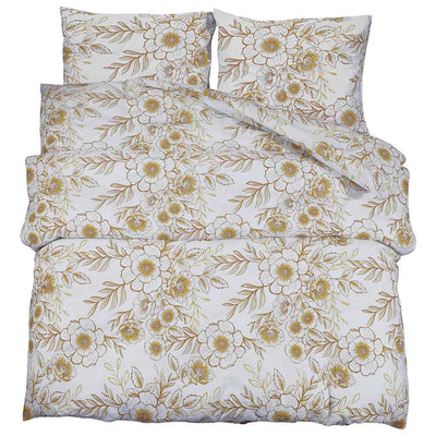 Vidaxl Duvet Superay Set 200x220 cm Cotone bianco e marrone