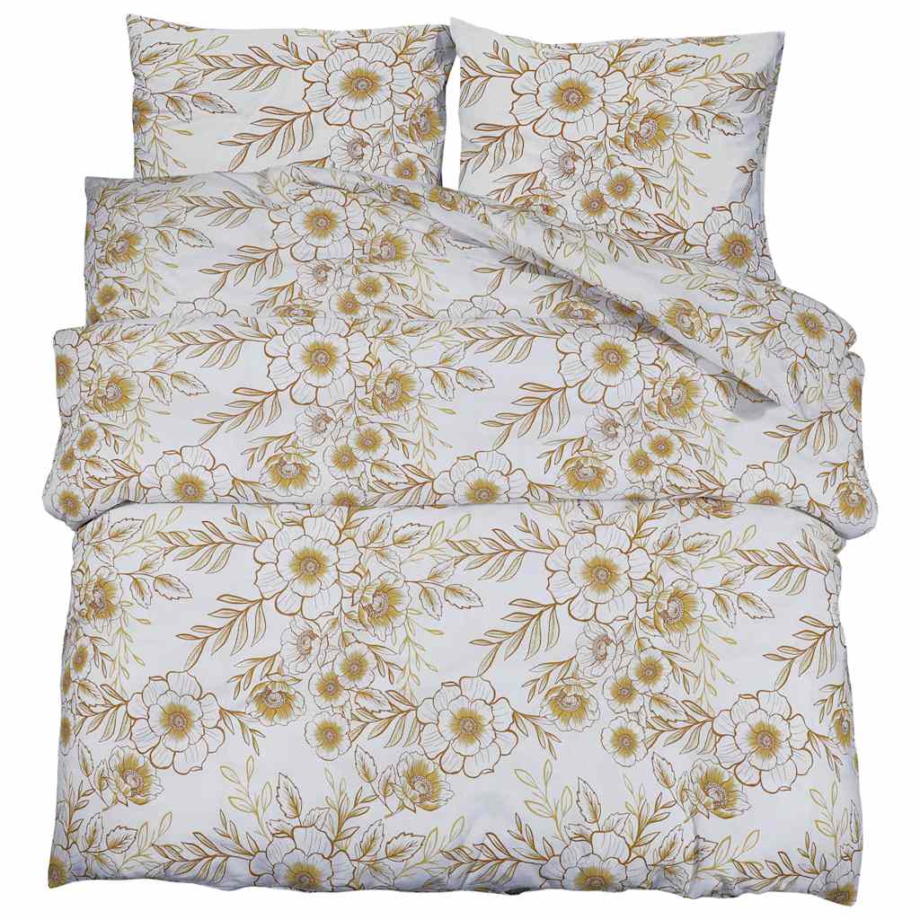 Vidaxl Duvet Superay Set 225x220 cm Cotone White and Brown