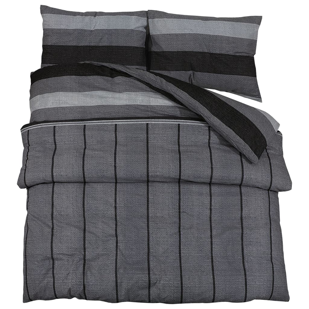 Vidaxl nuvial overray set 240x220 cm de algodón gris oscuro