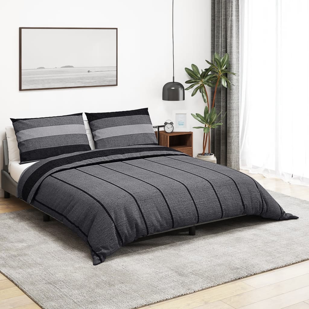 Vidaxl nuvial overray set 240x220 cm de algodón gris oscuro