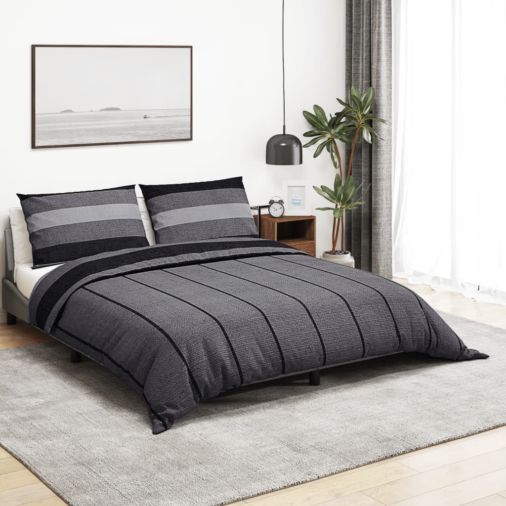 Vidaxl nuvial overray set 220x240 cm algodón gris oscuro