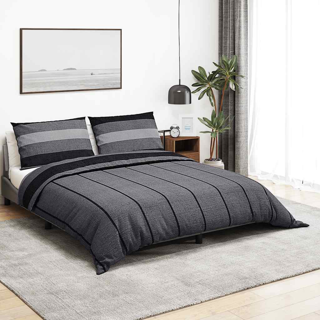 Vidaxl nuvial overray set 135x200 cm de algodón gris oscuro
