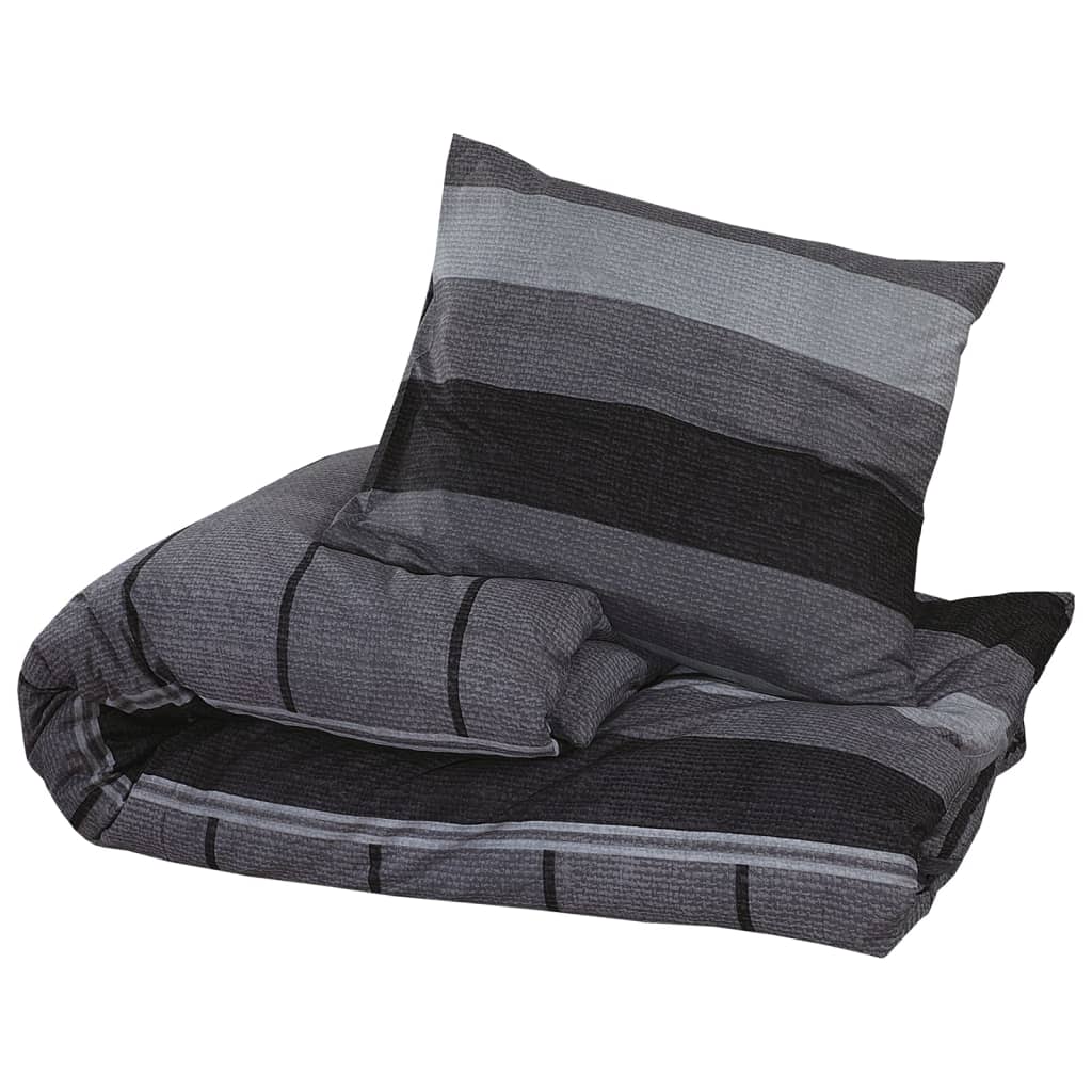 Set de cruce de edredón de Vidaxl 155x220 cm Algodón gris oscuro