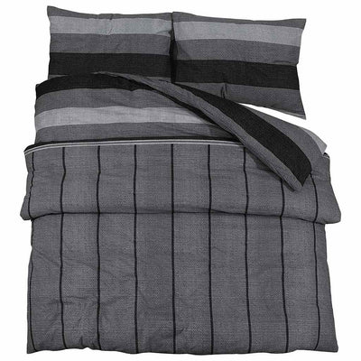 Vidaxl nuvial overray set 200x200 cm de algodón gris oscuro