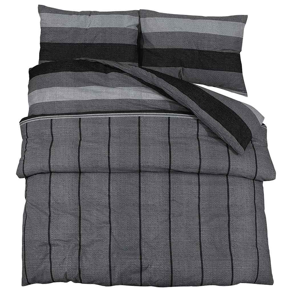 Vidaxl nuvial overray set 260x220 cm de algodón gris oscuro