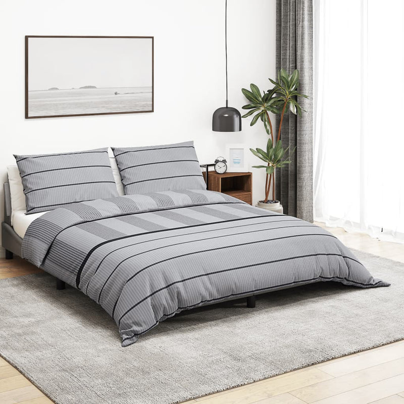 Set de cruce de edredón Vidaxl 240x220 cm de algodón gris