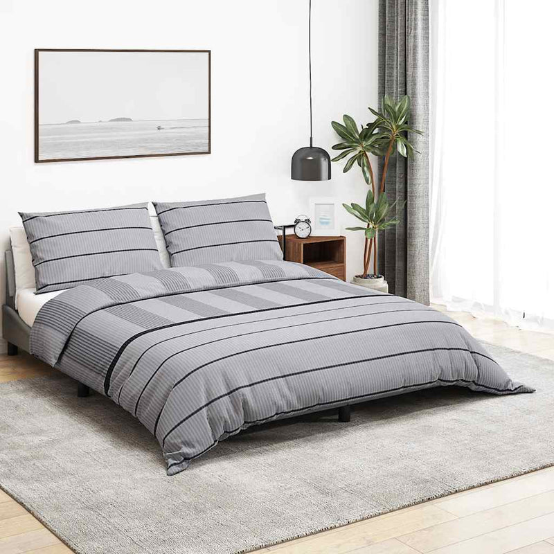 Vidaxl Duvet Superay Set da 140x200 cm di cotone grigio