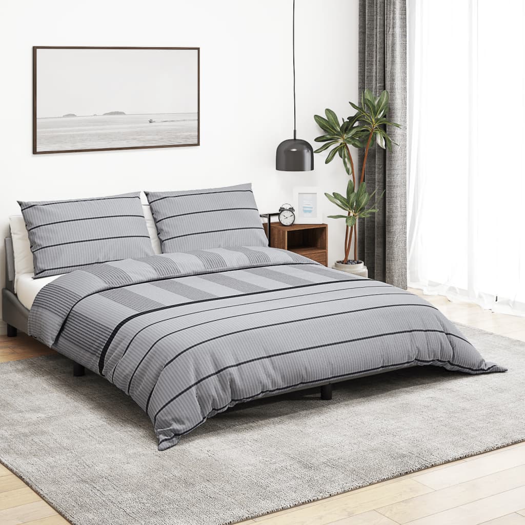 Vidaxl Duvet Sumpay set 220x240 cm di cotone grigio