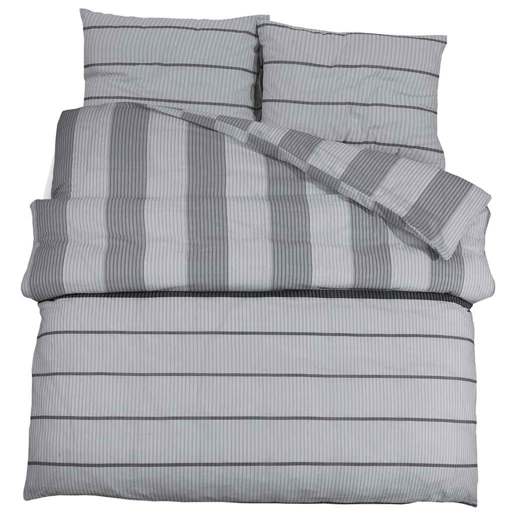 Set de cruce de edredón de Vidaxl 155x220 cm de algodón gris