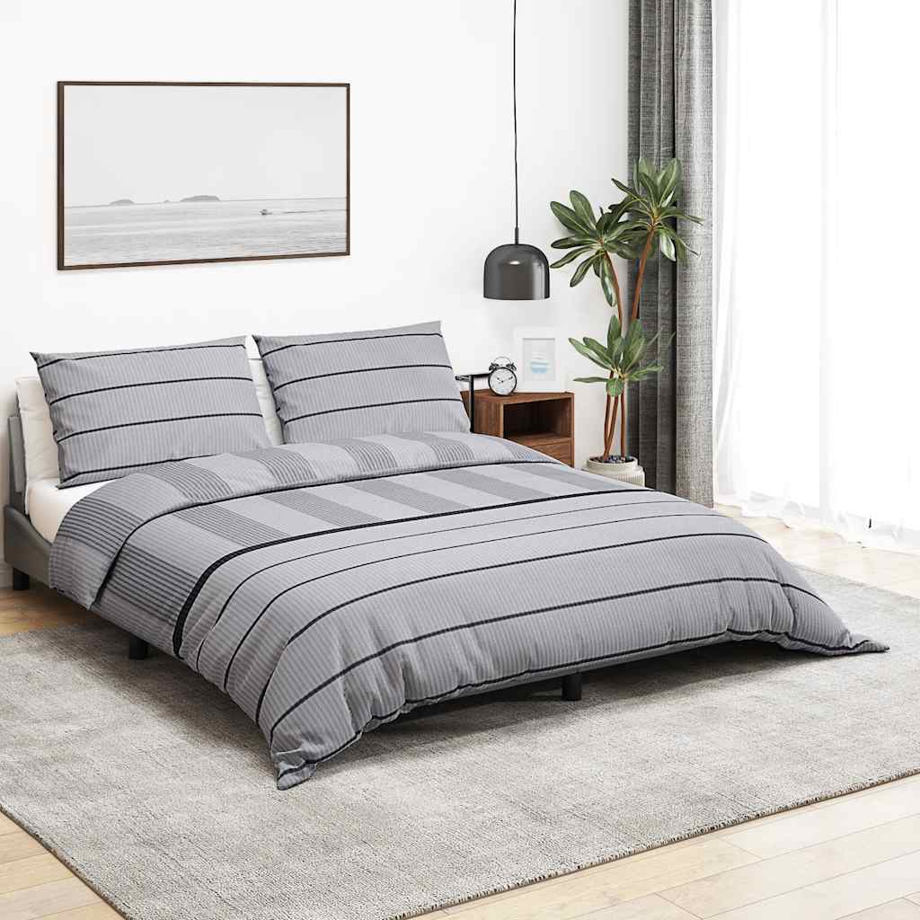 Set de cruce de edredón de Vidaxl 155x220 cm de algodón gris