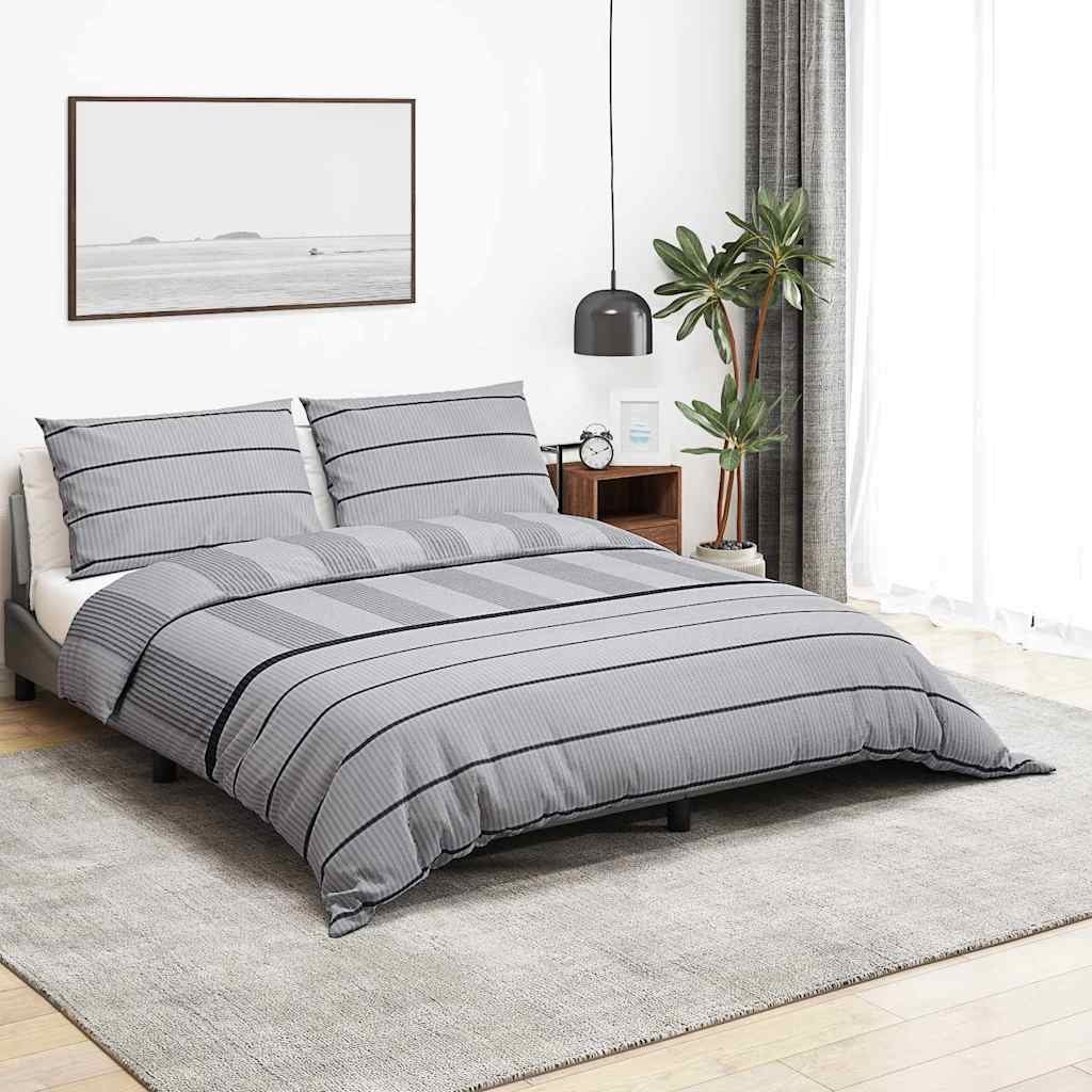 Vidaxl Duvet Crossing Set 200x200 cm de algodón gris