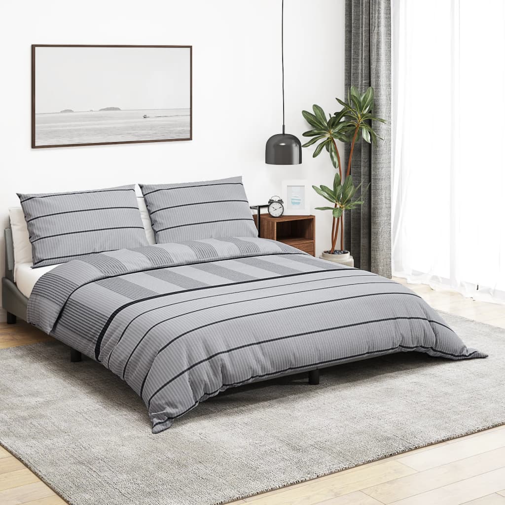 Vidaxl Duvet Crossing Set set 200x200 cm di cotone grigio