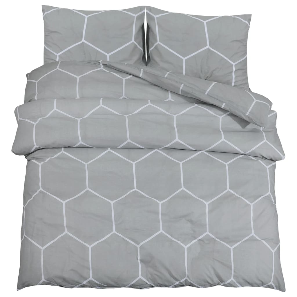 Set de cruce de edredón Vidaxl 240x220 cm de algodón gris