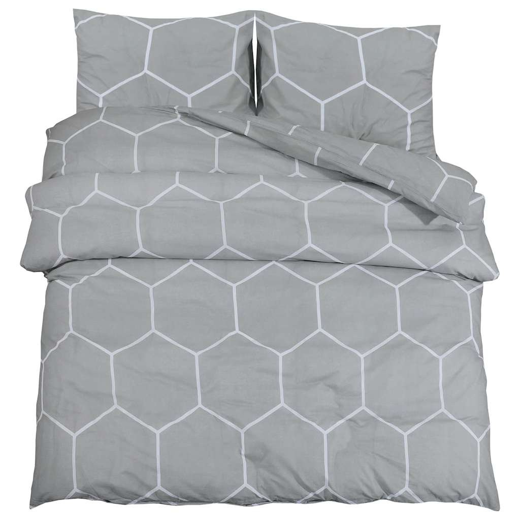 Set de cruce de edredón Vidaxl 240x220 cm de algodón gris