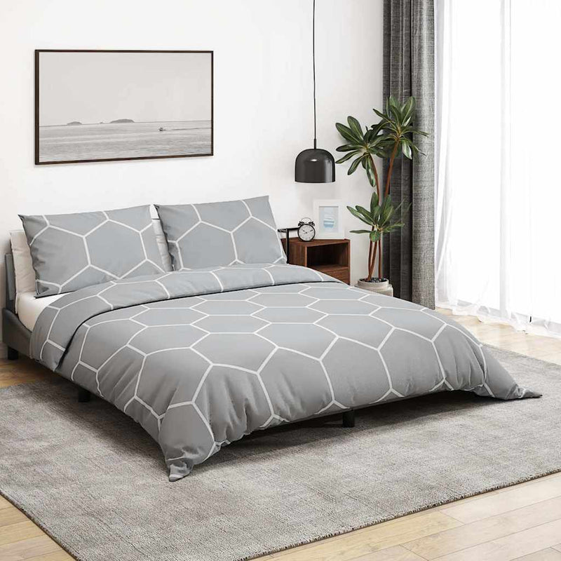 Vidaxl Duvet Crossing Set set 200x200 cm di cotone grigio