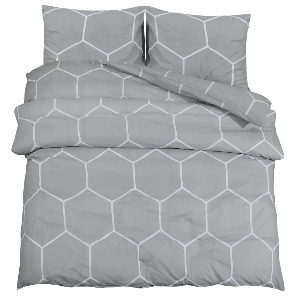 Vidaxl Duvet Superay Set 260x240 cm Grigio cotone