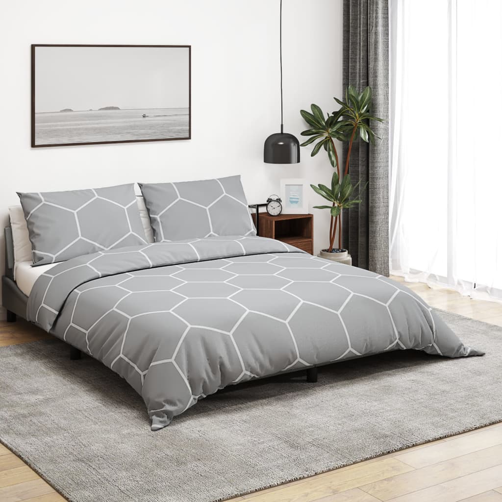 Vidaxl Duvet Superay Set 260x240 cm Grigio cotone