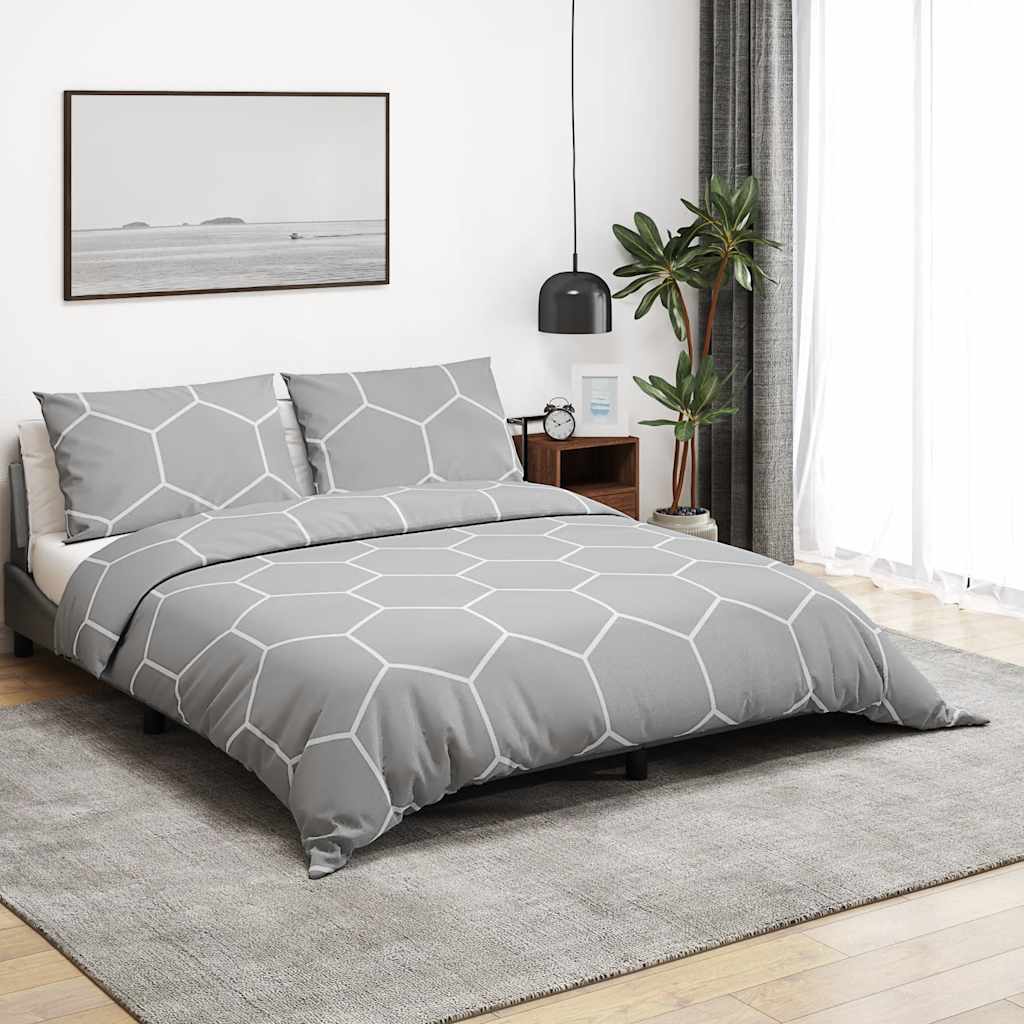 Vidaxl nuvial overray set 135x200 cm de algodón gris