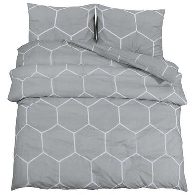Vidaxl Duvet Crossing Set set 155x220 cm di cotone grigio