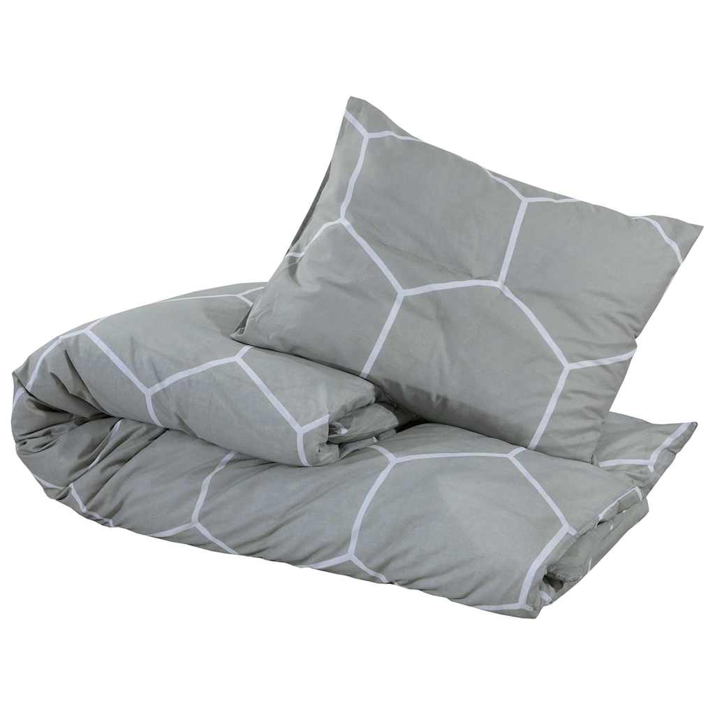 Set de cruce de edredón de Vidaxl 155x220 cm de algodón gris