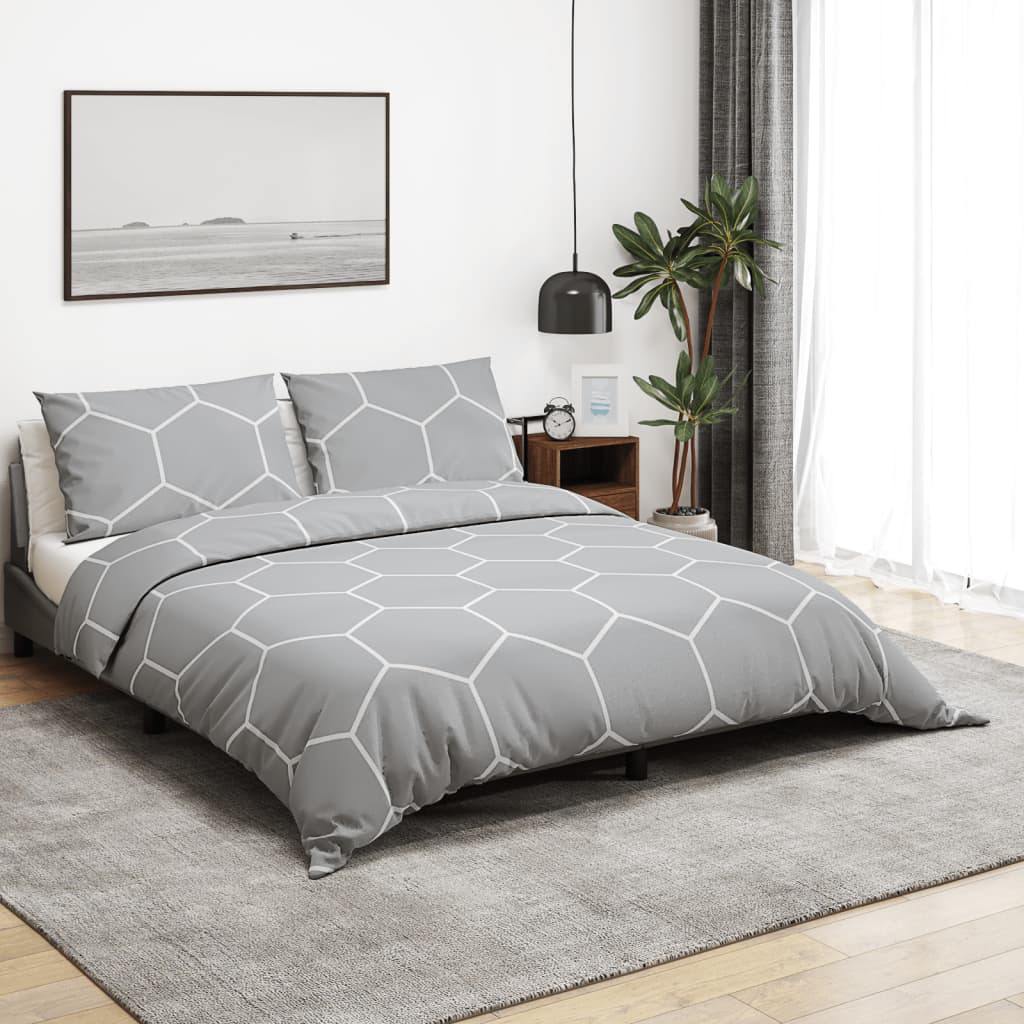 Vidaxl Duvet Crossing Set 200x200 cm de algodón gris