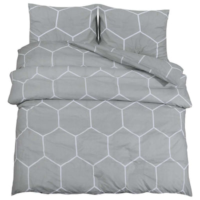 Vidaxl Duvet Crossing Set 200x200 cm de algodón gris