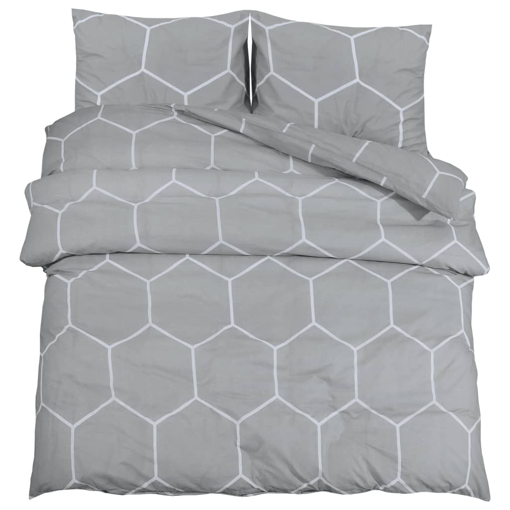 Vidaxl nuvial overray set 260x220 cm de algodón gris