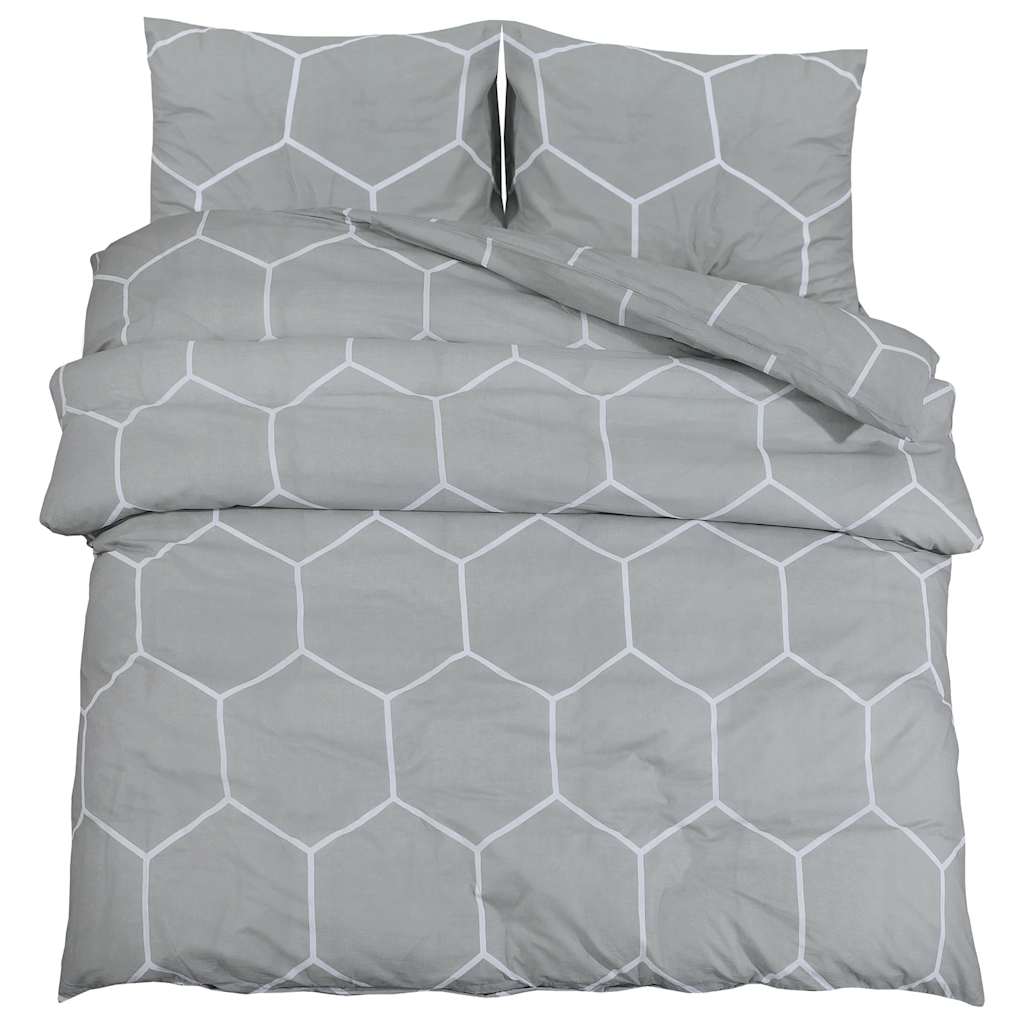 Vidaxl dekbedovertrekset 260x220 cm katoen grijs
