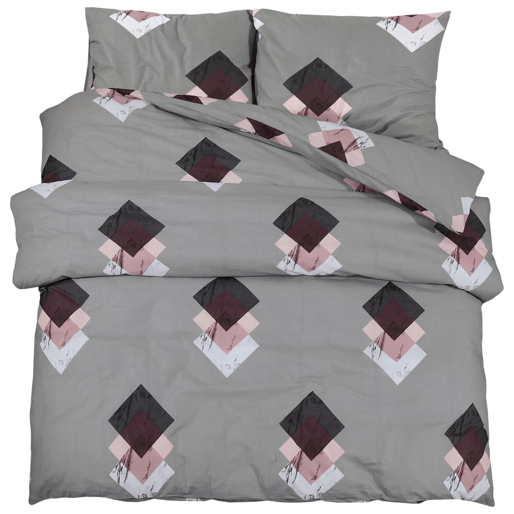 Set de cruce de edredón Vidaxl 240x220 cm de algodón gris