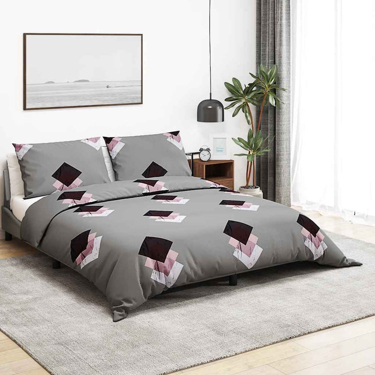 Set de cruce de edredón Vidaxl 240x220 cm de algodón gris