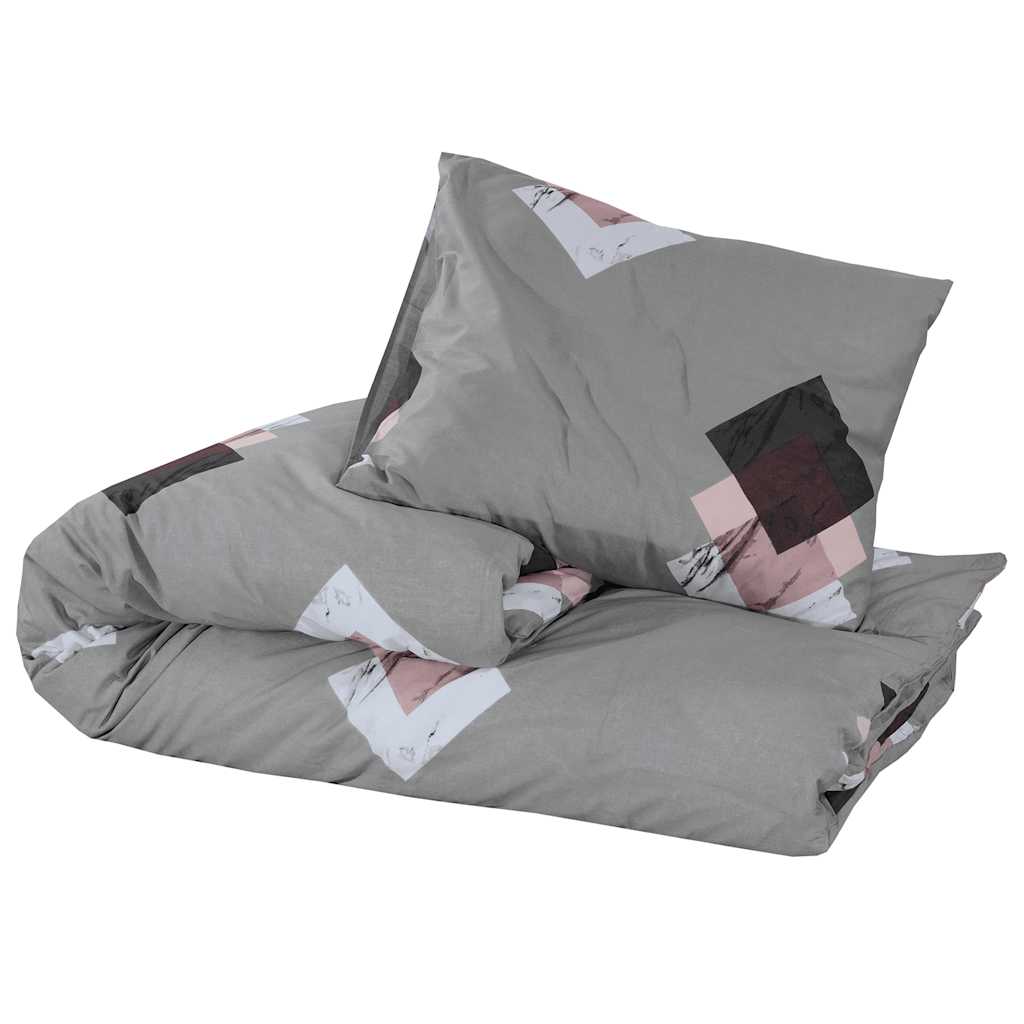 Vidaxl nuvial overray set 135x200 cm de algodón gris