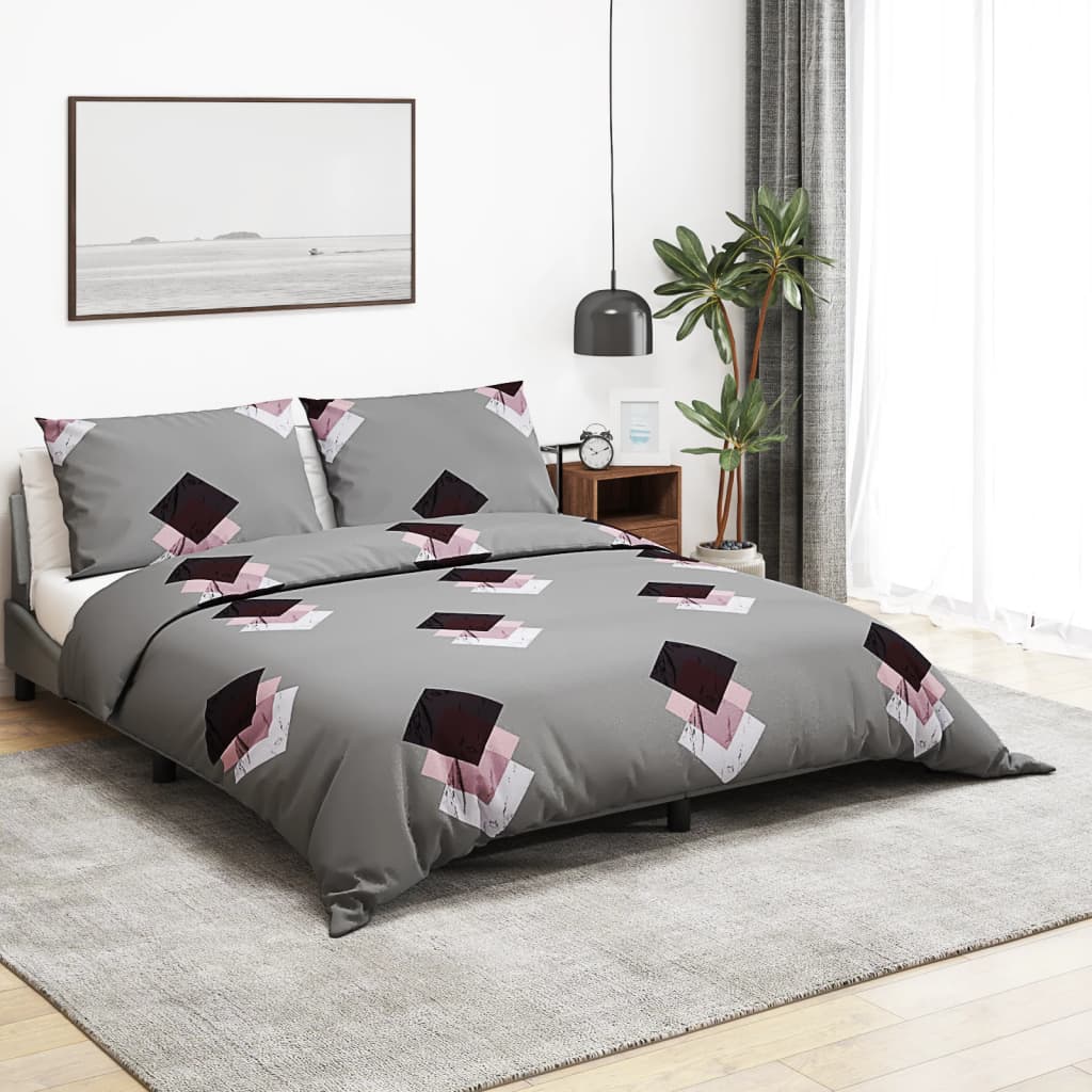 Vidaxl nuvial overray set 135x200 cm de algodón gris