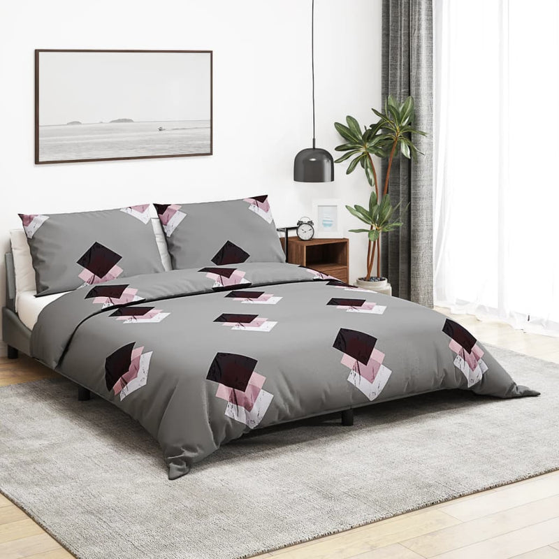 Vidaxl nuvial overray set 135x200 cm de algodón gris