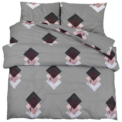 Vidaxl Duvet Crossing Set set 155x220 cm di cotone grigio