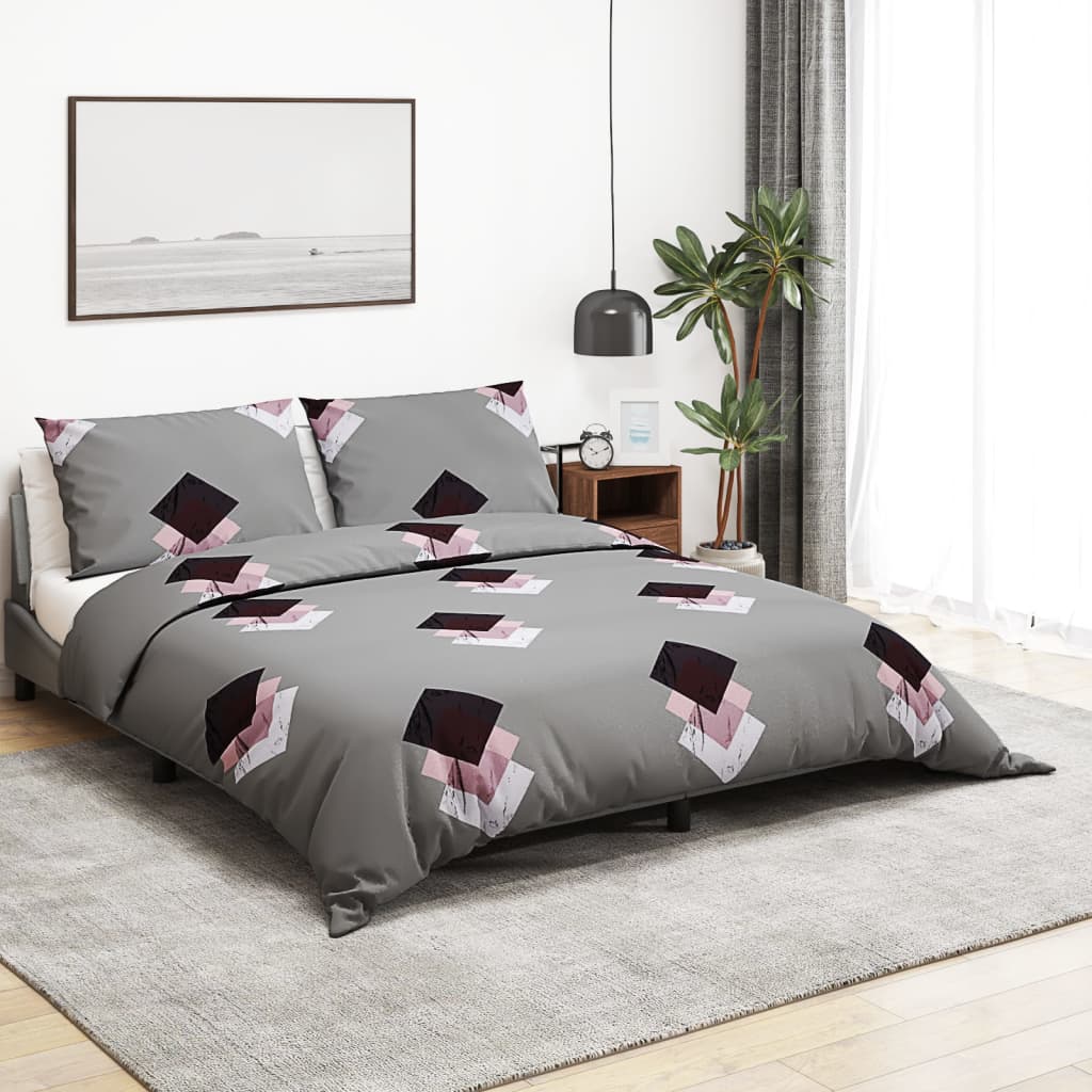Vidaxl Duvet Superay Set 200x220 cm Cotton Grey