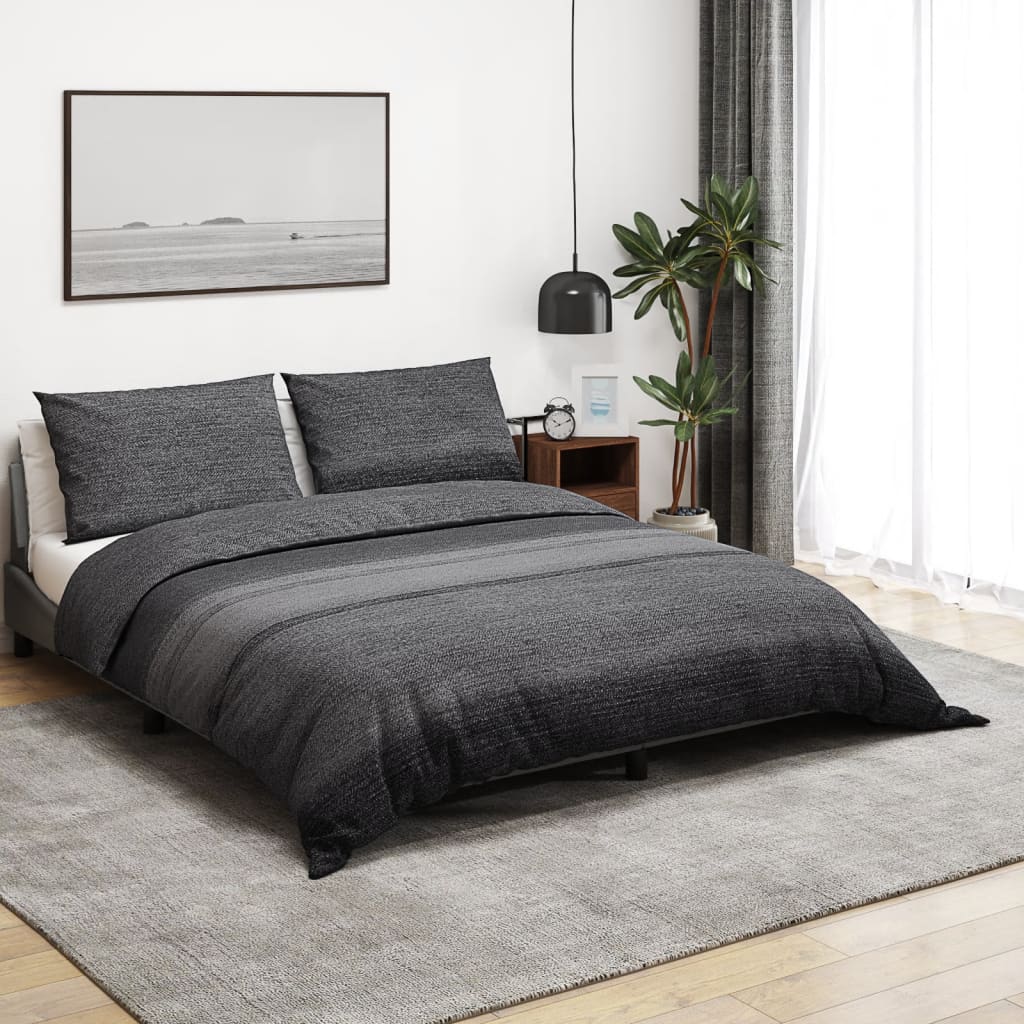 Vidaxl Duvet Sumpay set 140x200 cm di cotone grigio scuro